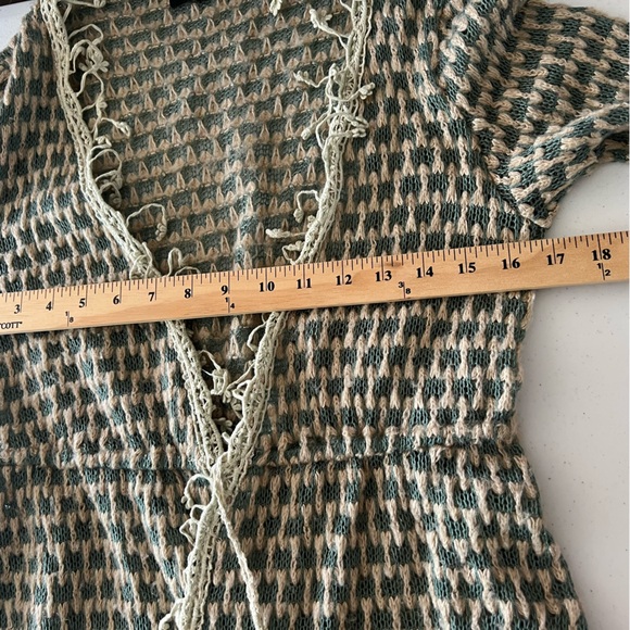 Ryu Anthropology Open Front Cardigan Boho Lace Crochet Duster Festival Sz M - Picture 14 of 16